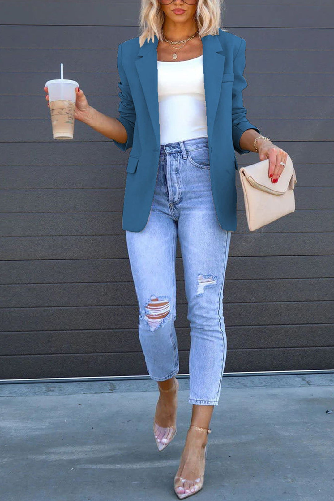 R&B | Mittellanger Blazer mit Revers