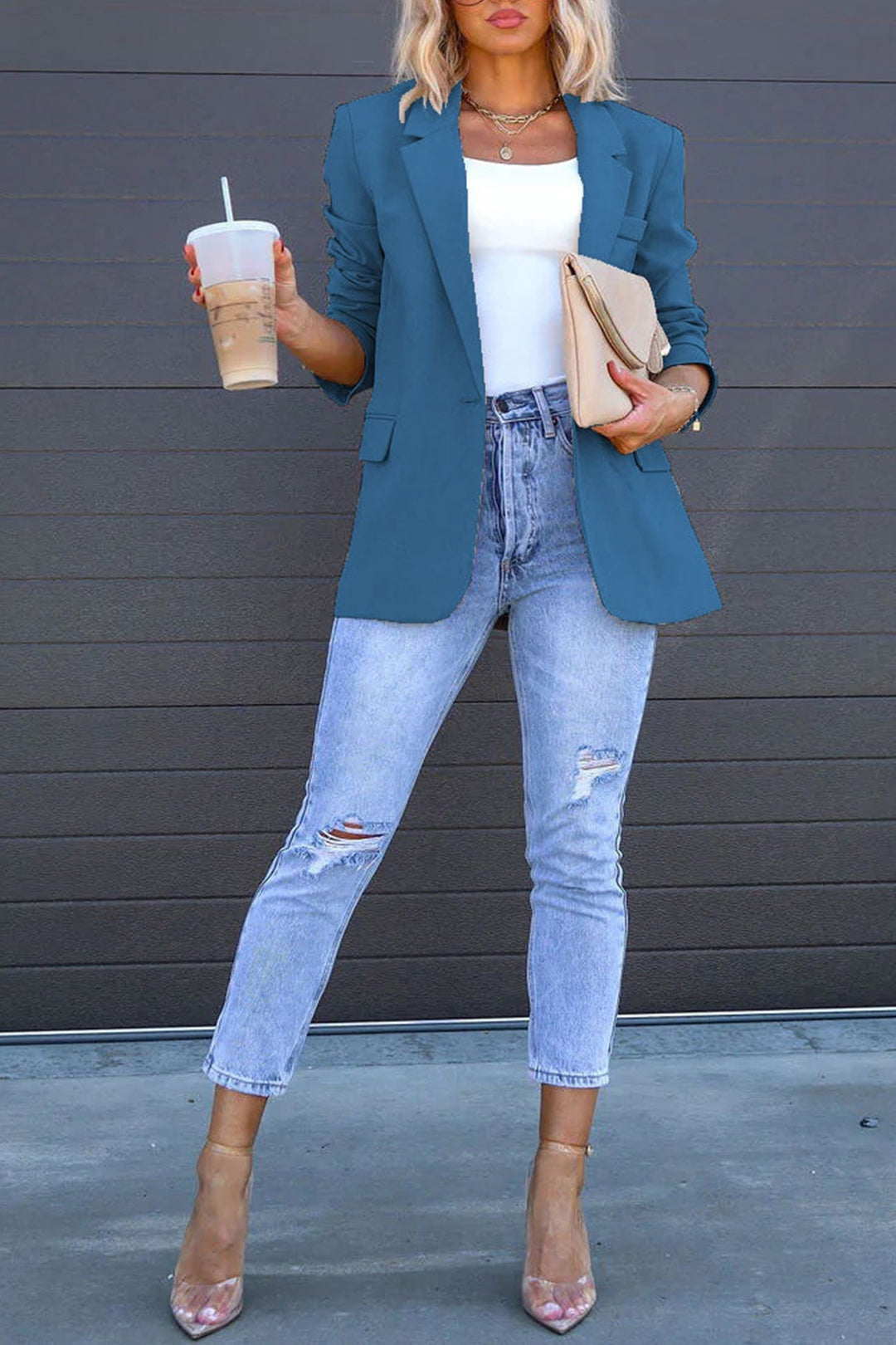 R&B | Mittellanger Blazer mit Revers