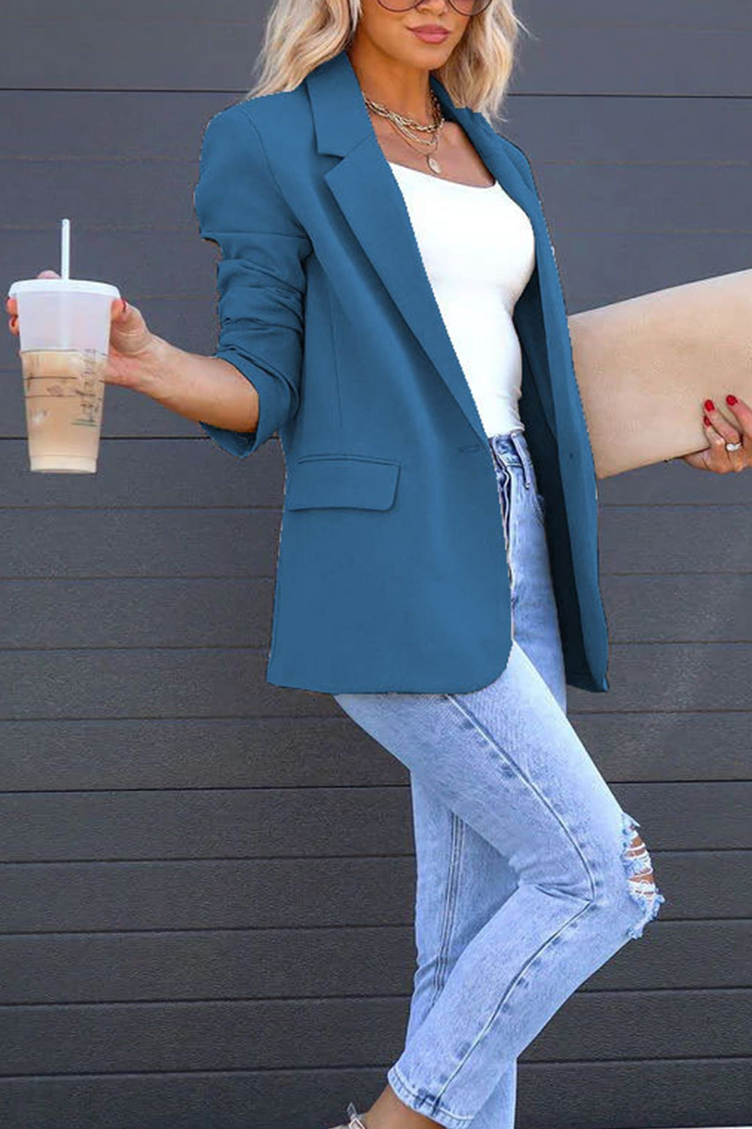 R&B | Mittellanger Blazer mit Revers