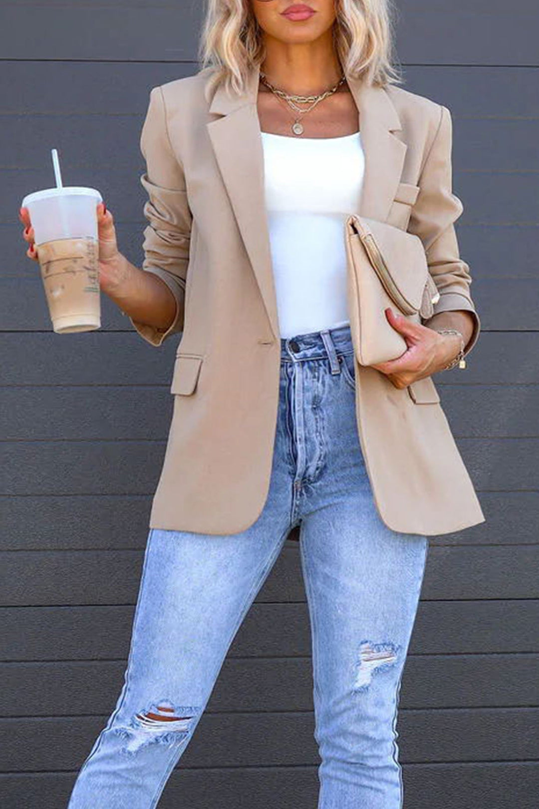 R&B | Mittellanger Blazer mit Revers