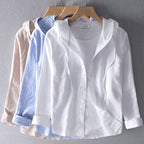 R&B | Damen Luftige Weiche Bluse mit Kapuze Taschen