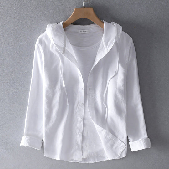 R&B | Damen Luftige Weiche Bluse mit Kapuze Taschen