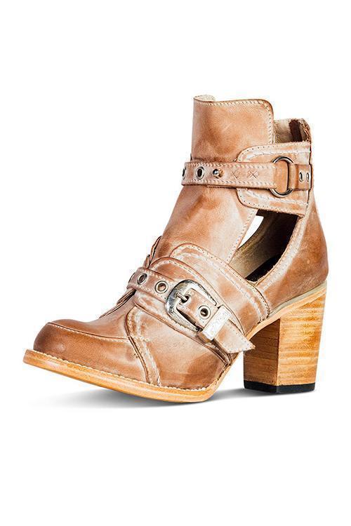R&B | Rustikales Stiefelette mit Blockabsatz