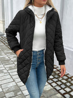 R&B | Damen Wattierte Pufferjacke mit Reißverschluss und Kunstfellfutter