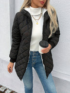 R&B | Damen Wattierte Pufferjacke mit Reißverschluss und Kunstfellfutter