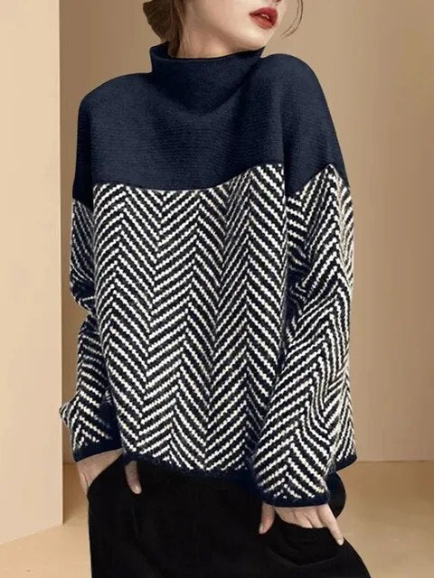 R&B | Geteilter Weicher Pullover mit Mittlerem Kragen