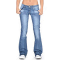 R&B | Damen Low Rise Flared Jeans: Lässige Vintage Skinny Bell Bottom Jeans
