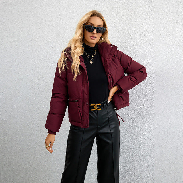 R&B | Damen Leichte Winterjacke mit Reißverschluss und Hohem Kragen