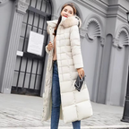 R&B | Damen Lange Winterjacke mit Pelzkragen