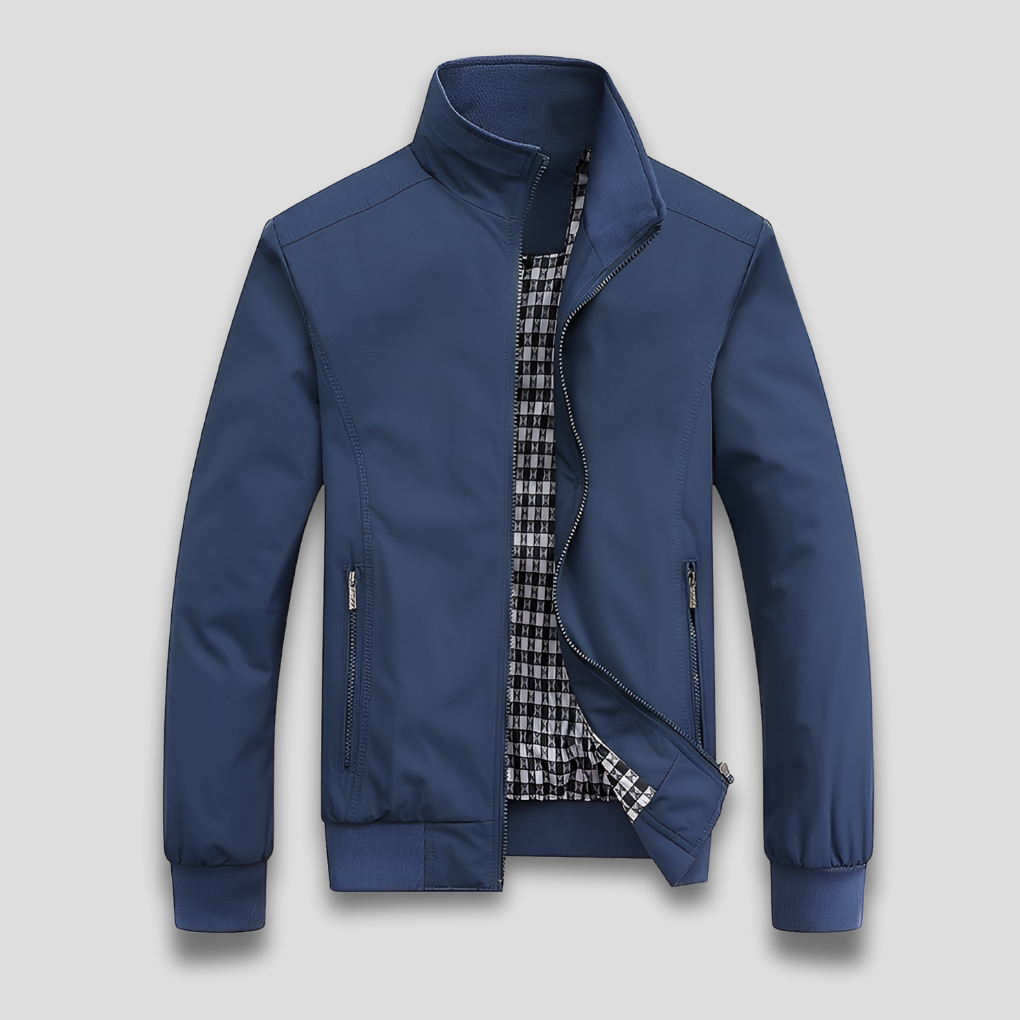 R&B Herren Leichte Reißverschlussjacke mit Stehkragen