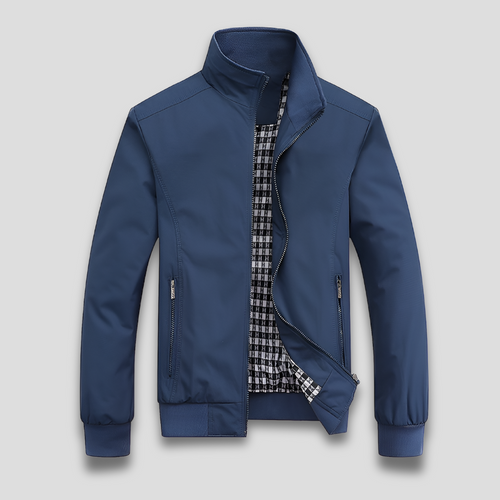 R&B Herren Leichte Reißverschlussjacke mit Stehkragen