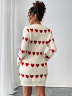 R&B | Strickkleid Damen mit Herzmuster