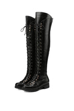R&B | Over-The-Knee Stiefel mit Schnürsenkeln