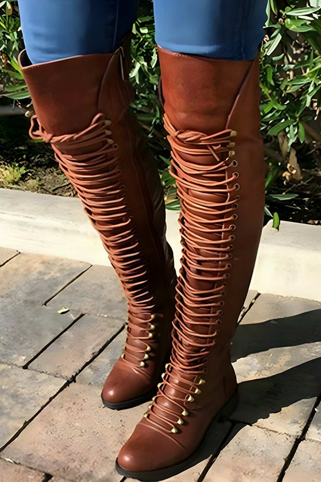 R&B | Over-The-Knee Stiefel mit Schnürsenkeln