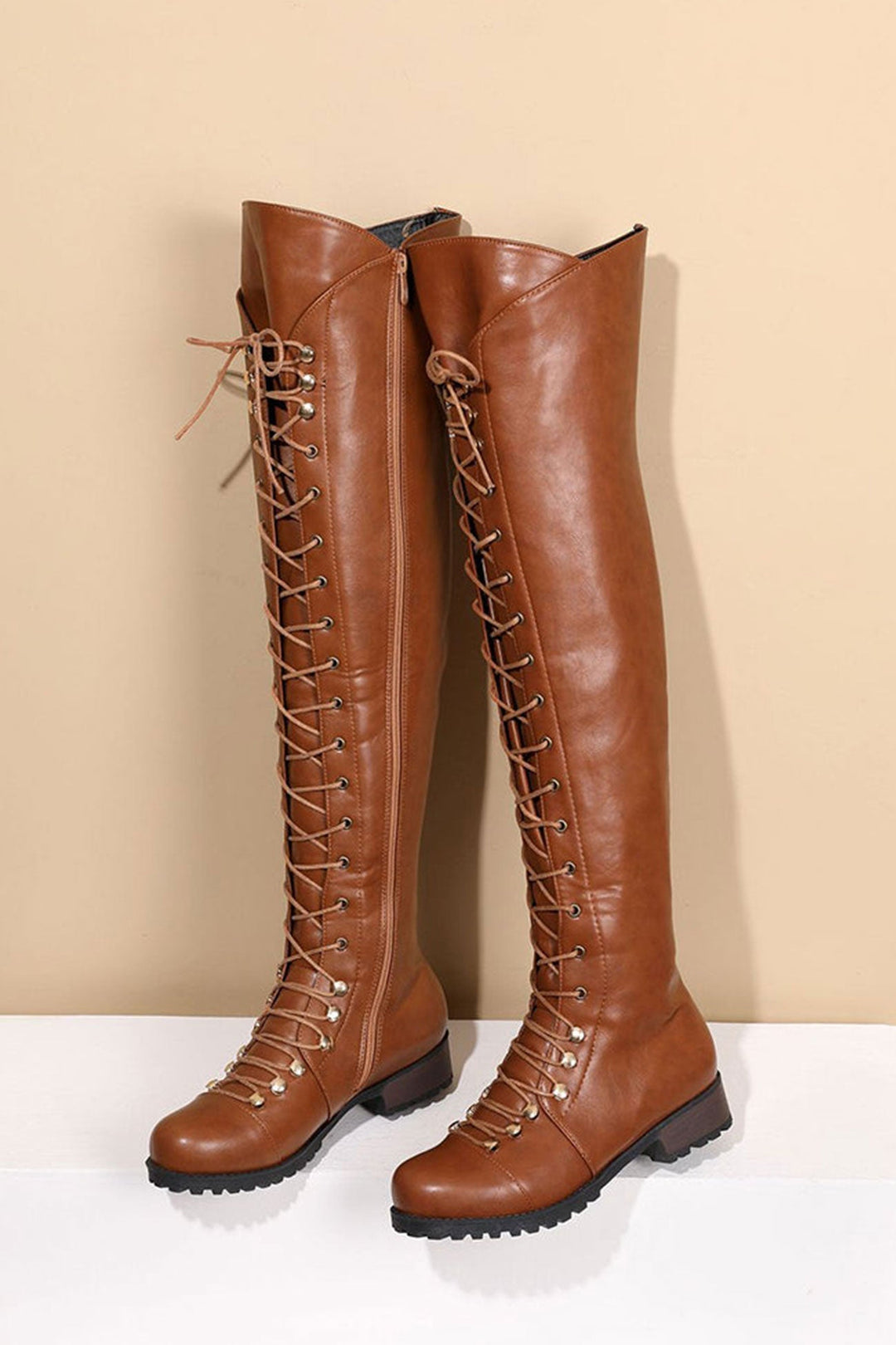 R&B | Over-The-Knee Stiefel mit Schnürsenkeln