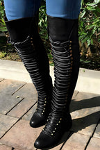 R&B | Over-The-Knee Stiefel mit Schnürsenkeln