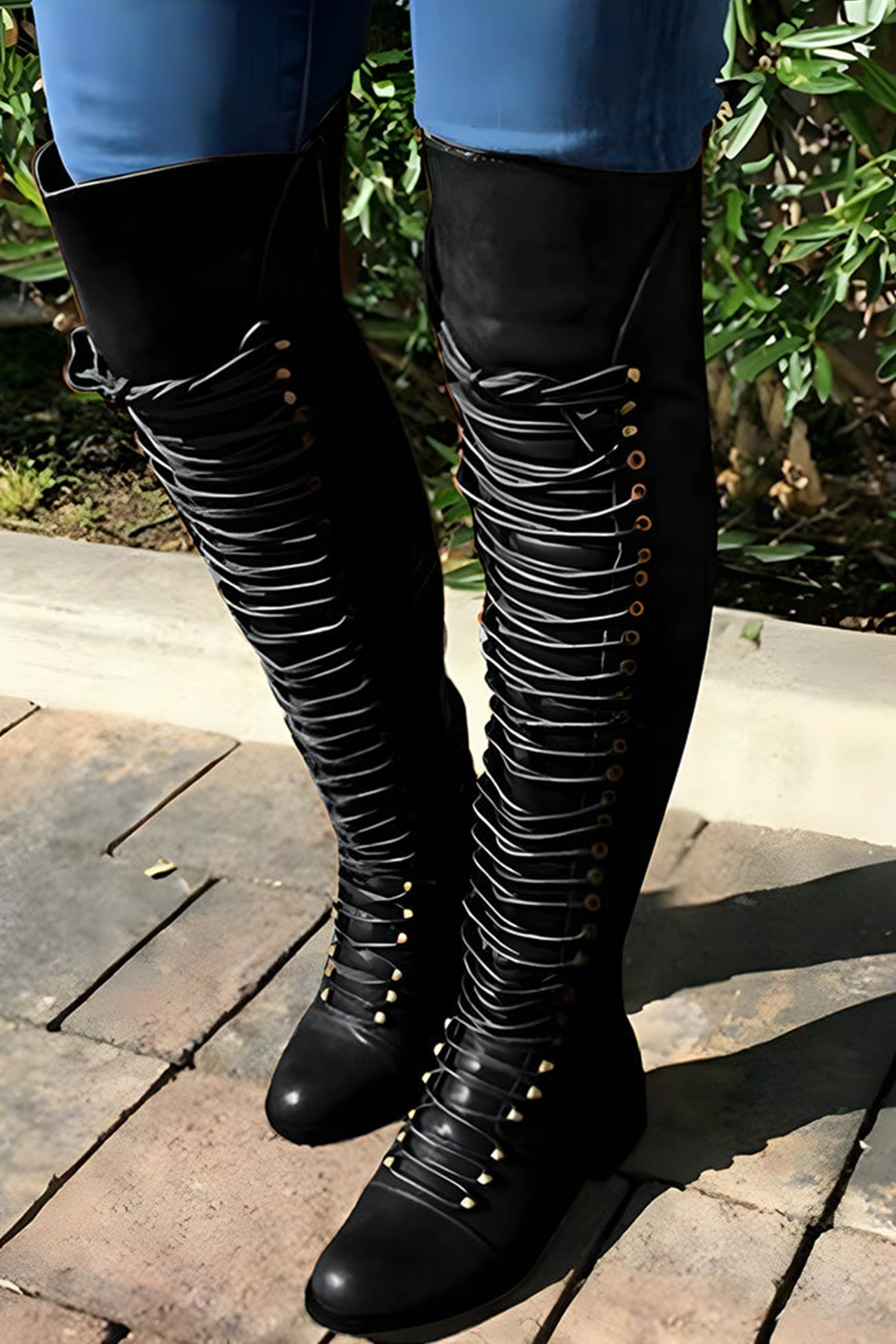 R&B | Over-The-Knee Stiefel mit Schnürsenkeln