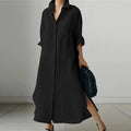 Lockeres langärmeliges Maxikleid für Damen