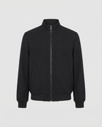 Strukturierte Boxy Jacke aus Wolle Seide mit Schulterpolstern