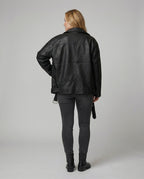 Stylische Oversize Kunstlederjacke im American High-Street Look für Damen