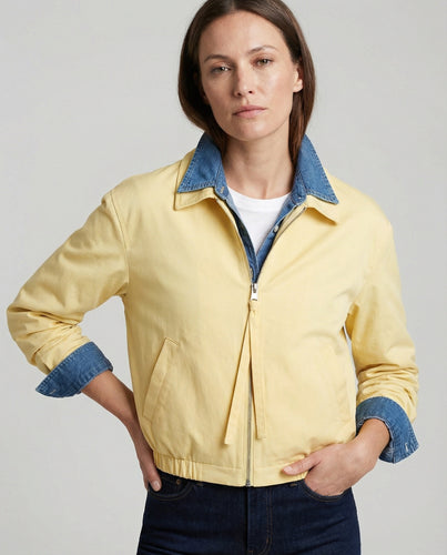 Stylische kurze Damen Lederjacke mit Reverskragen im Patchwork Design