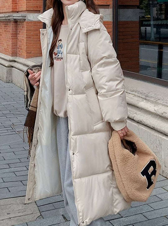 R&B | Lange Pufferjacke - Wasserabweisend - Gestepptes Design - Kapuze - Warm und Bequem