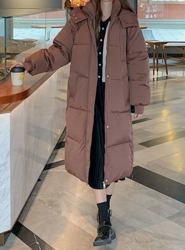 R&B | Lange Pufferjacke - Wasserabweisend - Gestepptes Design - Kapuze - Warm und Bequem