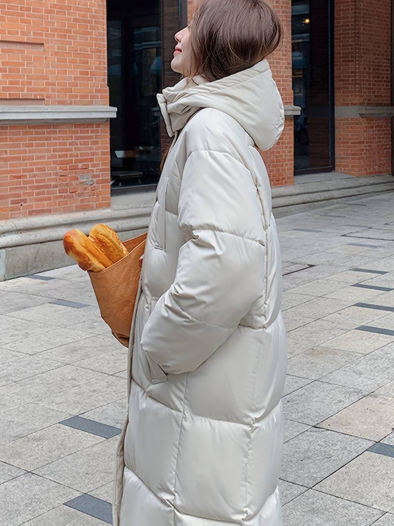 R&B | Lange Pufferjacke - Wasserabweisend - Gestepptes Design - Kapuze - Warm und Bequem