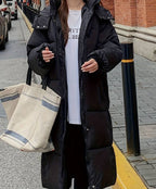 R&B | Lange Pufferjacke - Wasserabweisend - Gestepptes Design - Kapuze - Warm und Bequem