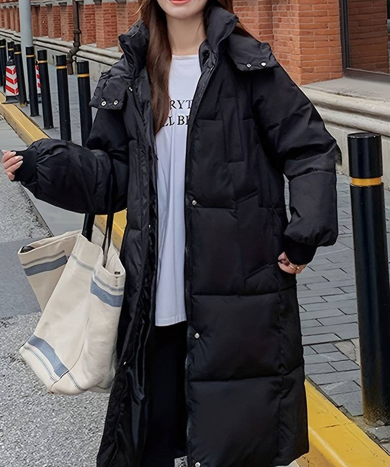 R&B | Lange Pufferjacke - Wasserabweisend - Gestepptes Design - Kapuze - Warm und Bequem