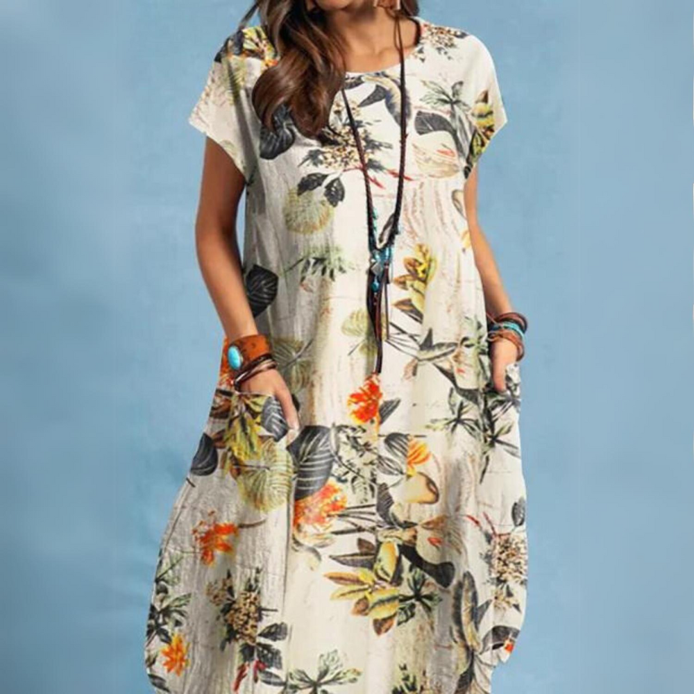 R&B | Elegante Sommerkleider Damen mit Rundhalsausschnitt