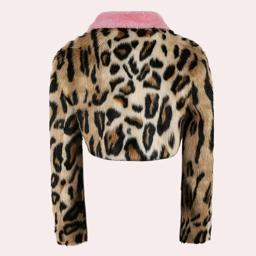 R&B | Winter Pelzmantel mit Leopardenmuster für Damen