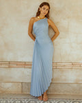 R&B | Satin-Optik Ein-Schulter Faltenkleid