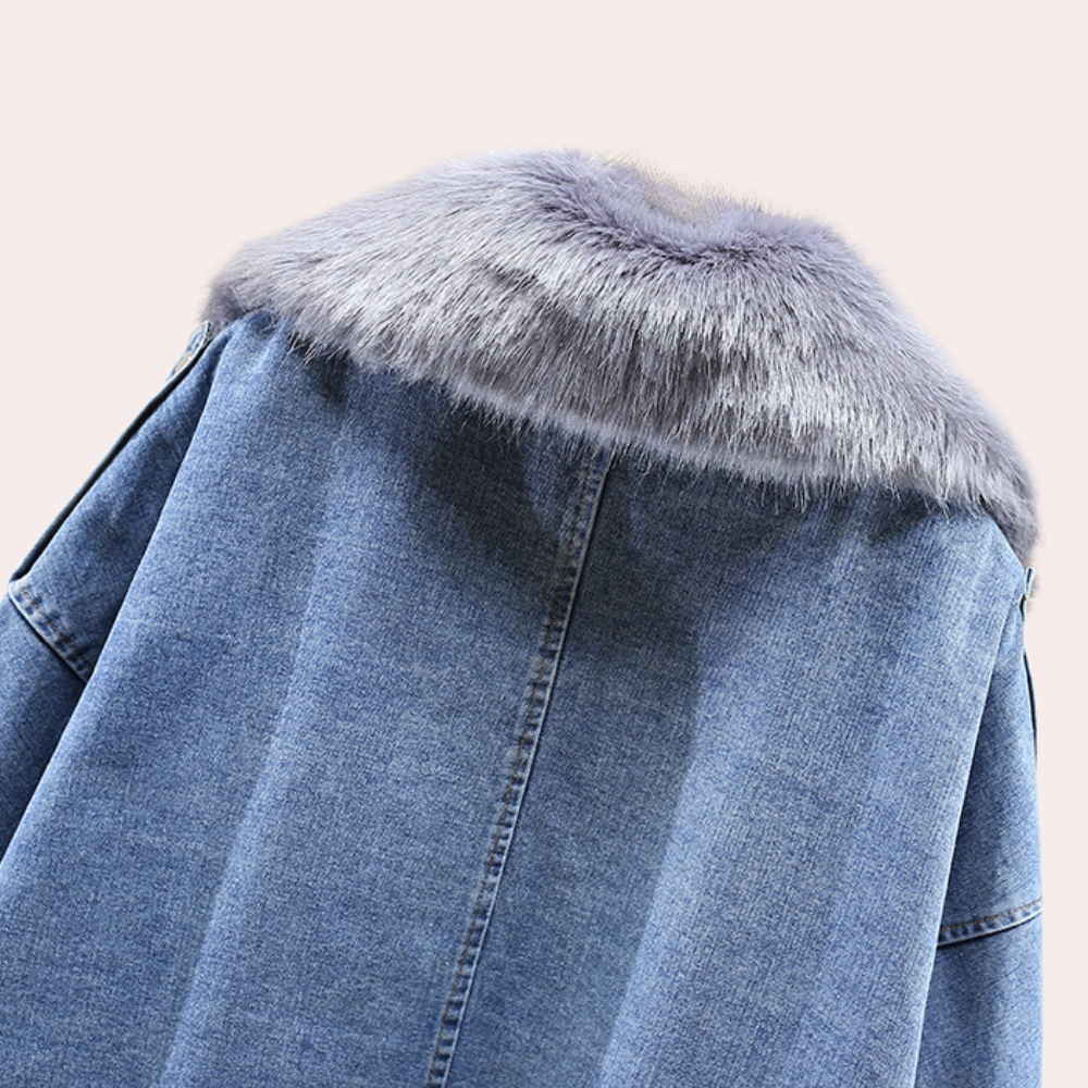 R&B | Moderne Daunenjacke aus Denim für Frauen für die Wintersaison
