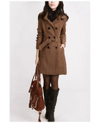 R&B | Trenchcoat - Wollmix - Doppelreiher - Mit Gürtel - Eleganter langer Mantel