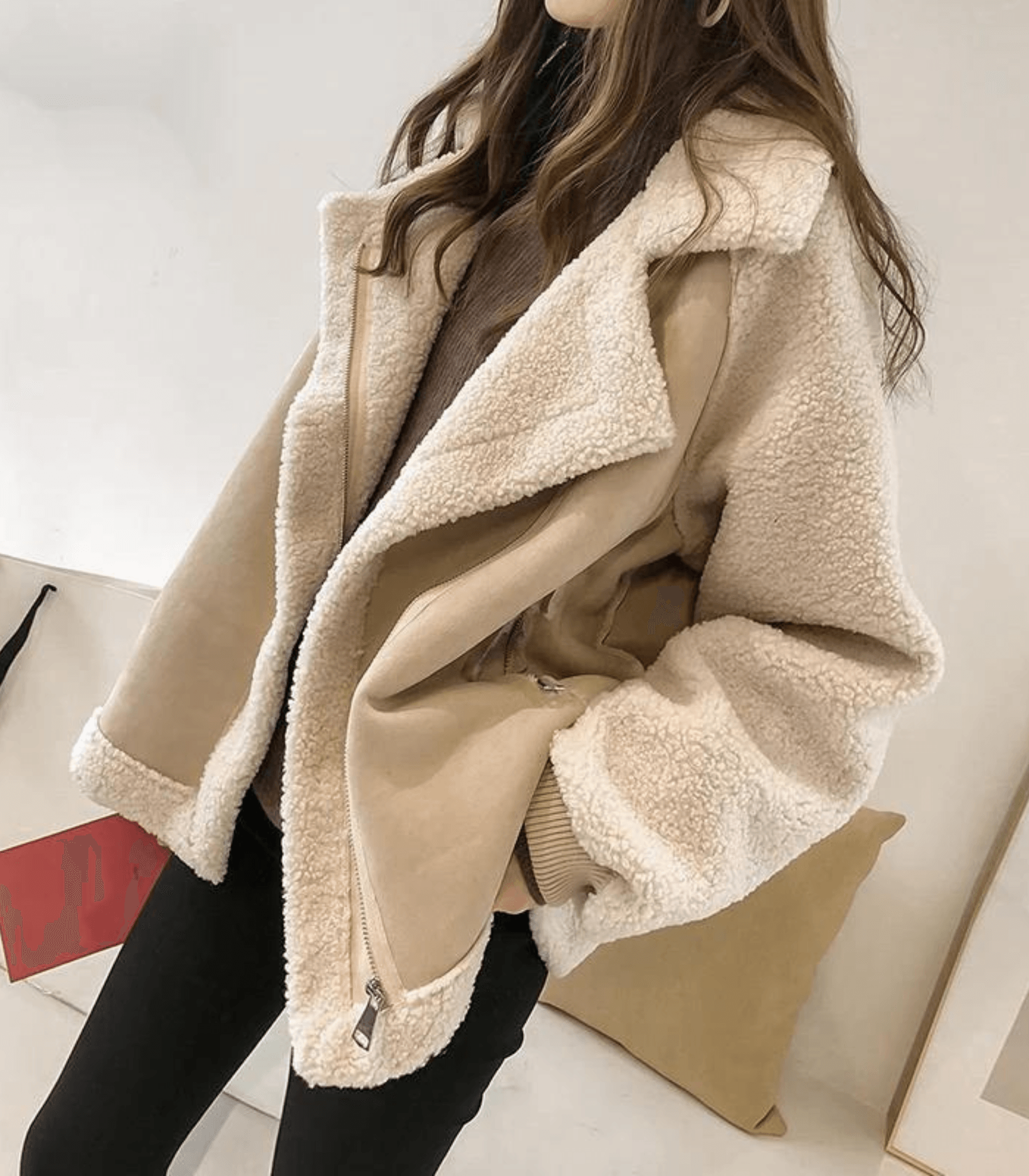 R&B | und Kuschelige Damenjacke mit Fellimitat