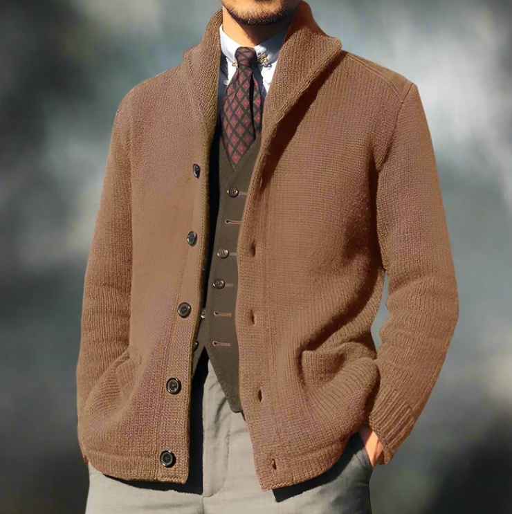 R&B | Klassisches gestricktes Herrenjackett mit Knöpfen