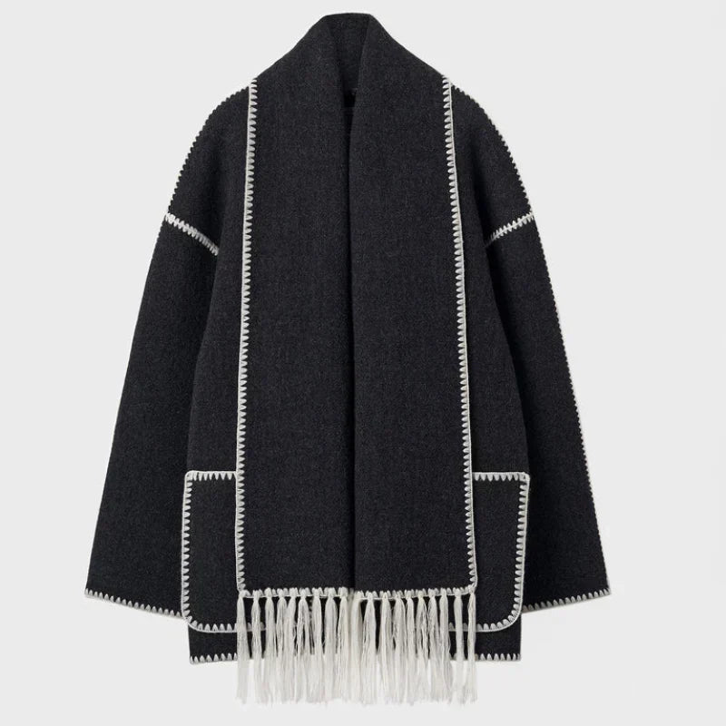R&B | Damen Wickeljacke mit Drapiertem Vorderteil