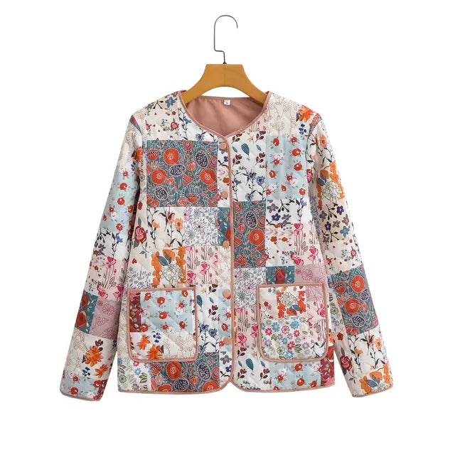 R&B | Blumen Patchwork Jacke Polyester Bunt, Gemütlich