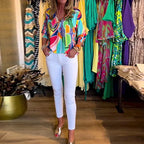 R&B | Bunte Langärmlige Bluse mit Print