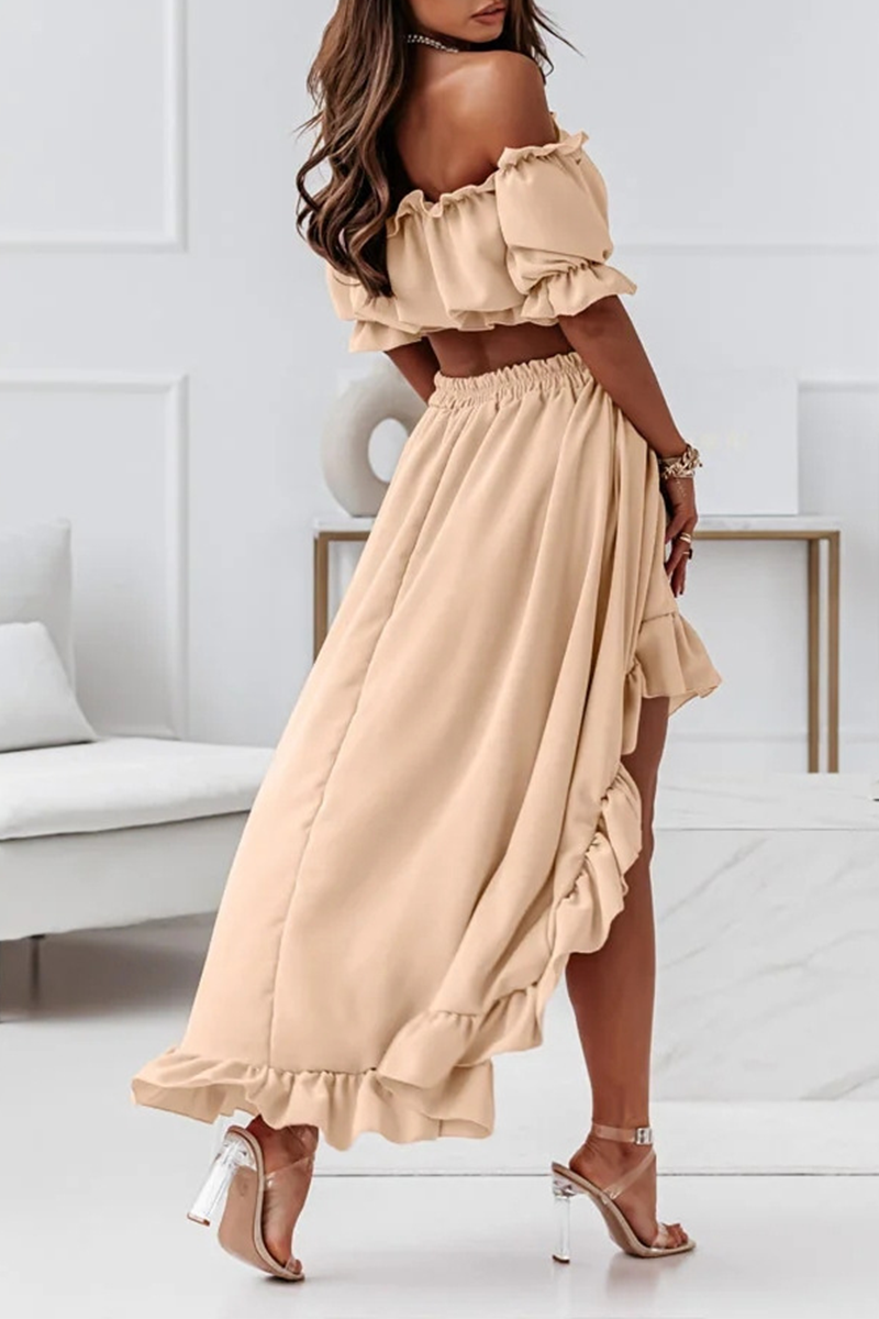 R&B | Flügel Off Shoulder Crop Unregelmäßigkeit Rock Set