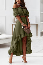 R&B | Flügel Off Shoulder Crop Unregelmäßigkeit Rock Set