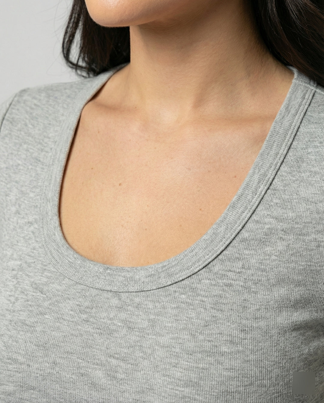 Tailliertes Damen Sommer T-Shirt Kurzarm U-Ausschnitt Baumwolle