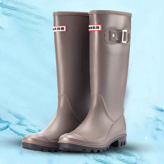 R&B | Wasserdichte Regenstiefel - Elegantes Kniehohes Gummi-Design mit Reißverschluss