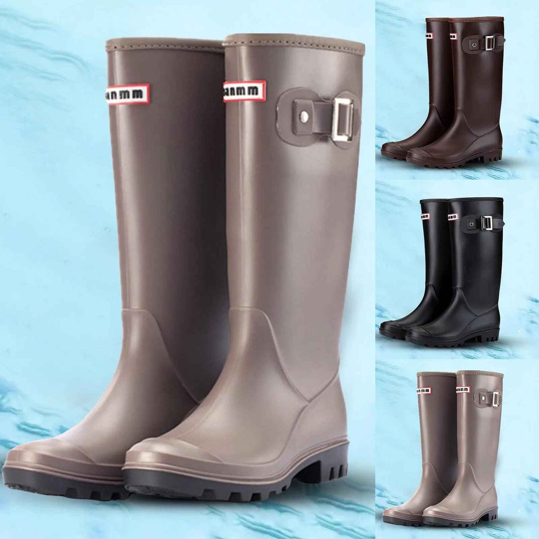 R&B | Wasserdichte Regenstiefel - Elegantes Kniehohes Gummi-Design mit Reißverschluss