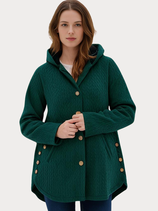 R&B | Damen - Wintermantel – Eleganter Gefütterter Mantel mit Kapuze