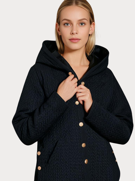 R&B | Damen - Wintermantel – Eleganter Gefütterter Mantel mit Kapuze