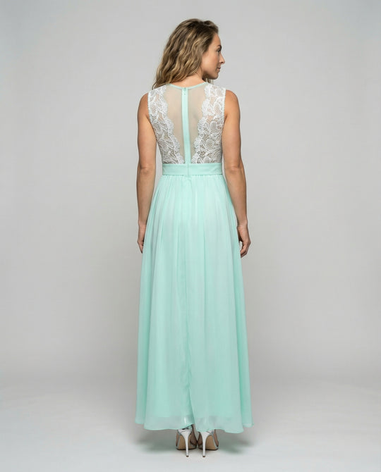 R&B | Chiffon Brautjungfernkleid mit Herz Ausschnitt, Fußlänge