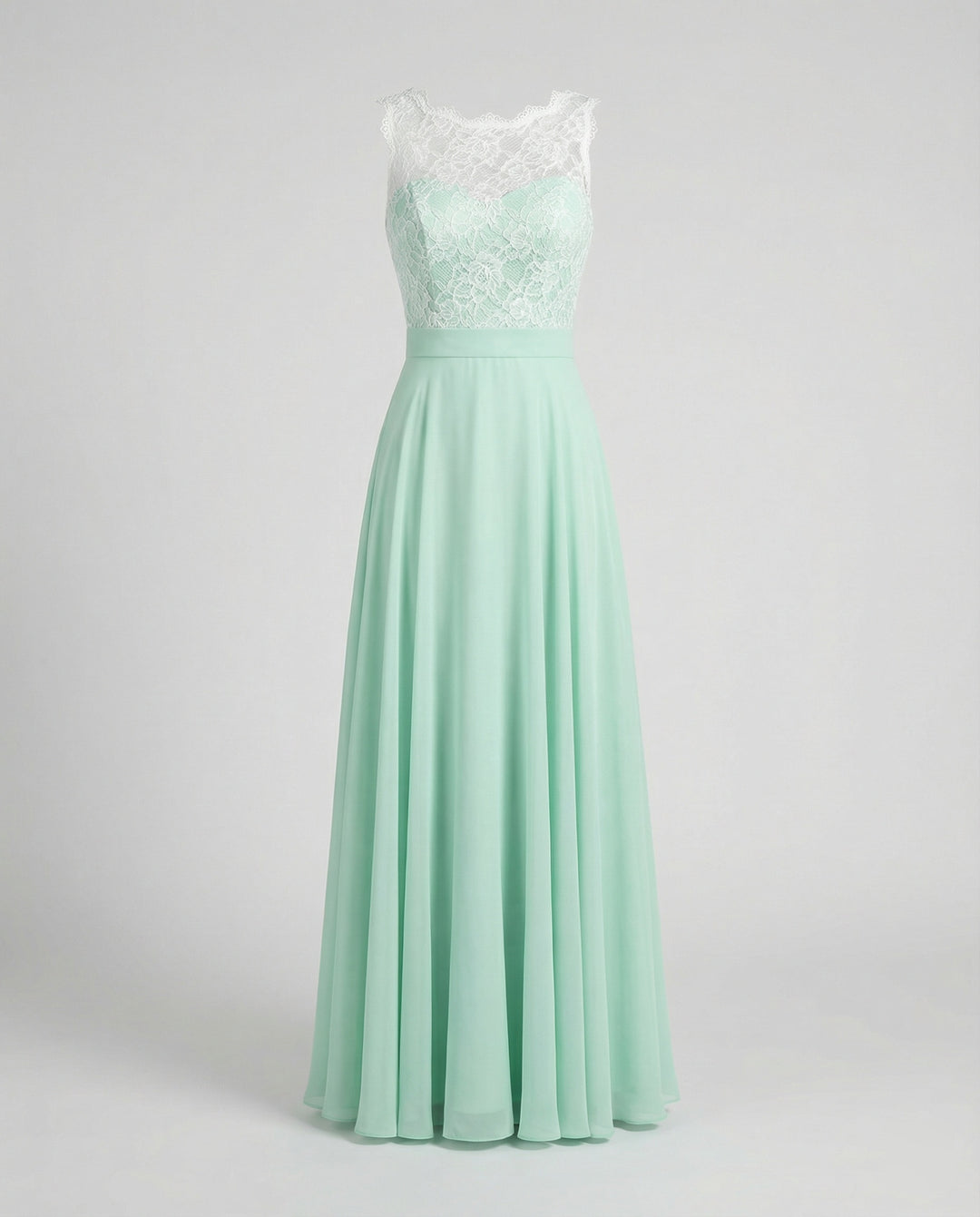 R&B | Chiffon Brautjungfernkleid mit Herz Ausschnitt, Fußlänge