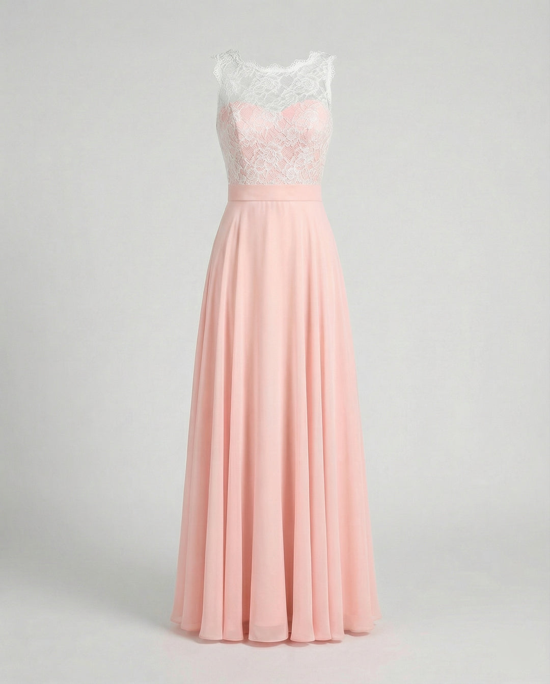 R&B | Chiffon Brautjungfernkleid mit Herz Ausschnitt, Fußlänge